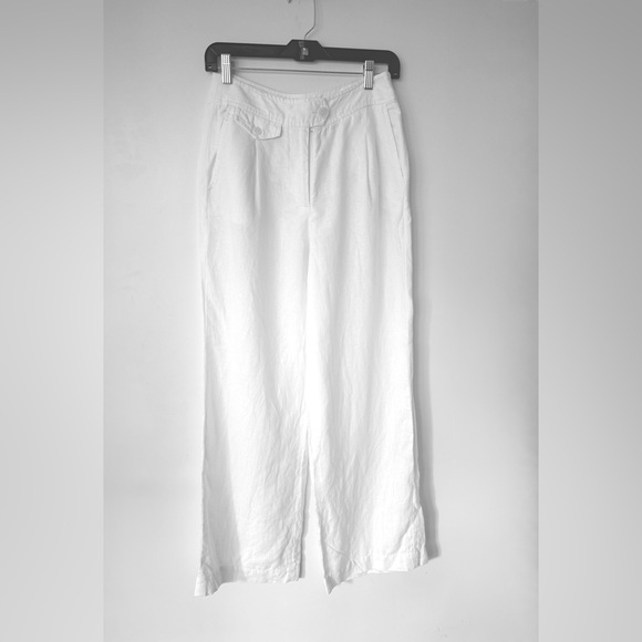 Venroy Women's White Linen Trousers - Picture 1 of 2
